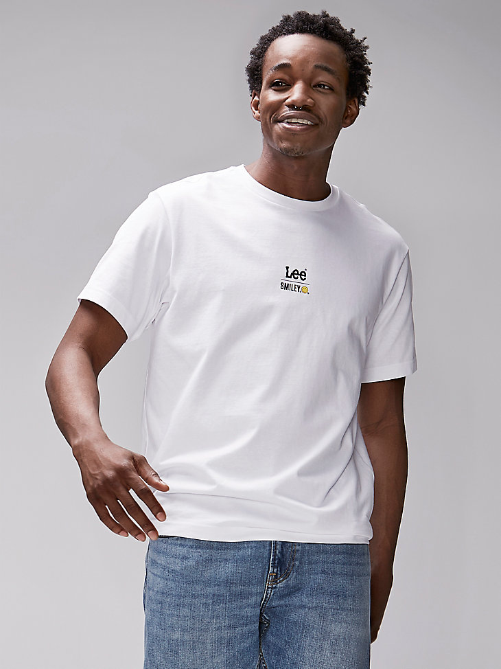 Men's Lee® x Smiley® Upside Down Smiley Tee in White main view