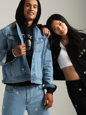 MEN'S LEE® X THE HUNDREDS® FLOWER EMBROIDERED OVERSIZED JACKET IN LIGHT