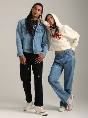 MEN'S LEE® X THE HUNDREDS® FLOWER EMBROIDERED RELAXED FIT JEAN IN LIGHT