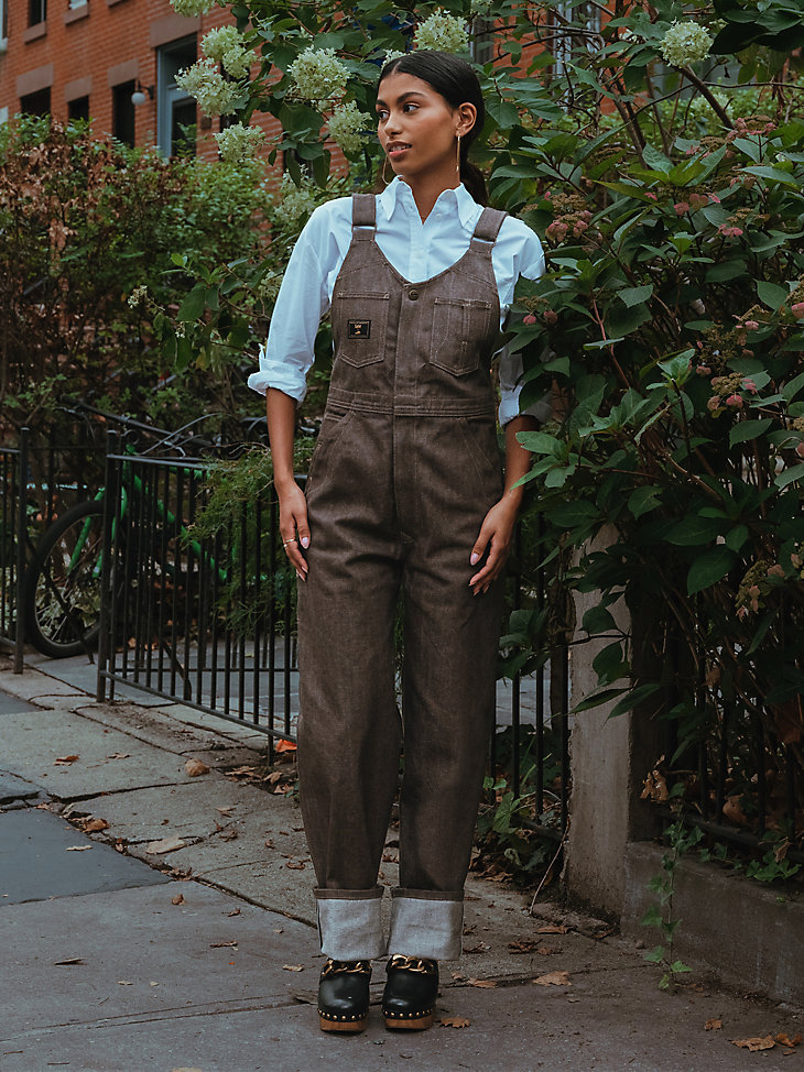 Women's Lee® x The Brooklyn Circus® Whizit Zip Bib Overall in Brown Selvedge alternative view