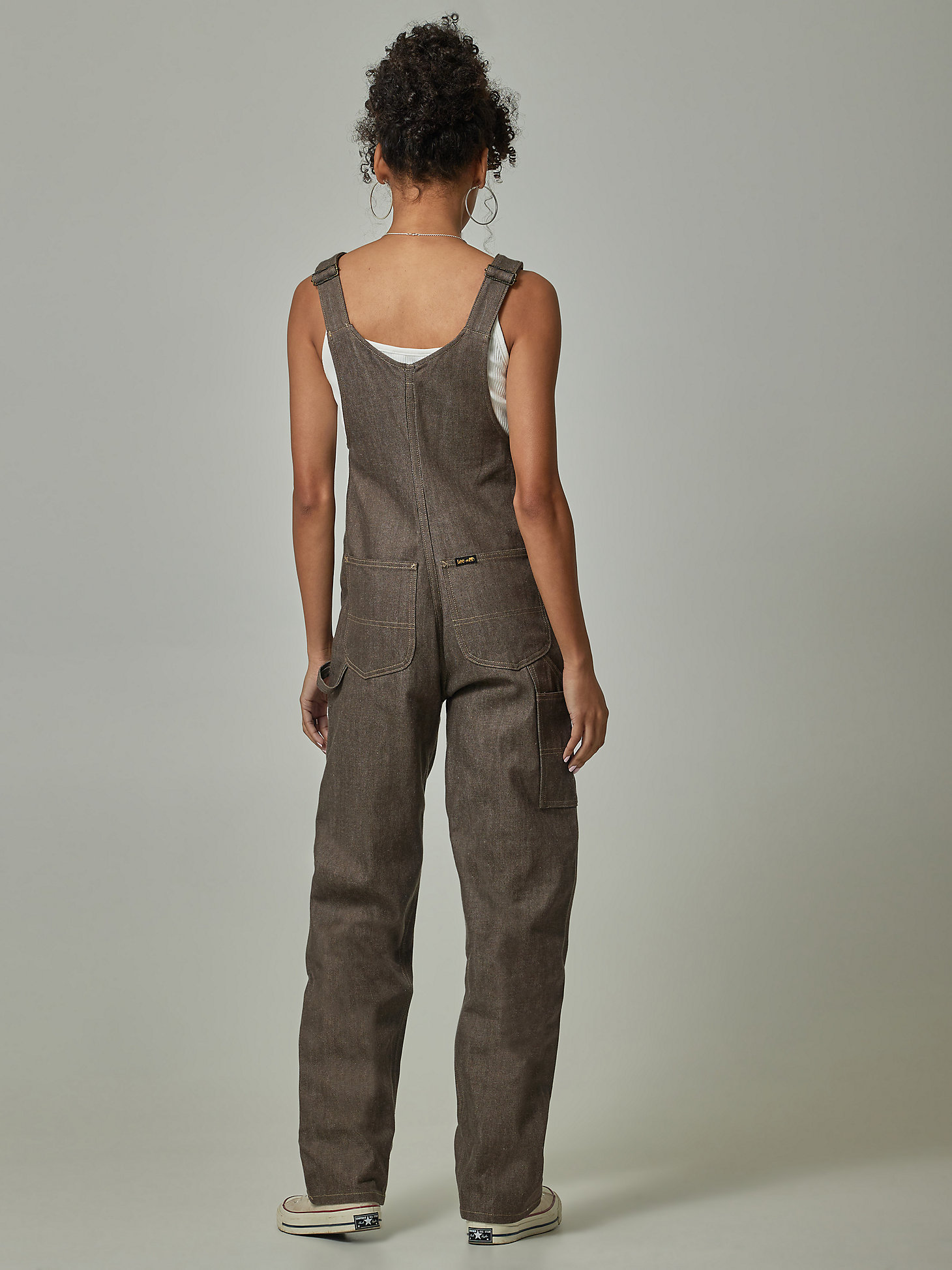 Women's Lee® x The Brooklyn Circus® Whizit Zip Bib Overall in Brown Selvedge alternative view 2