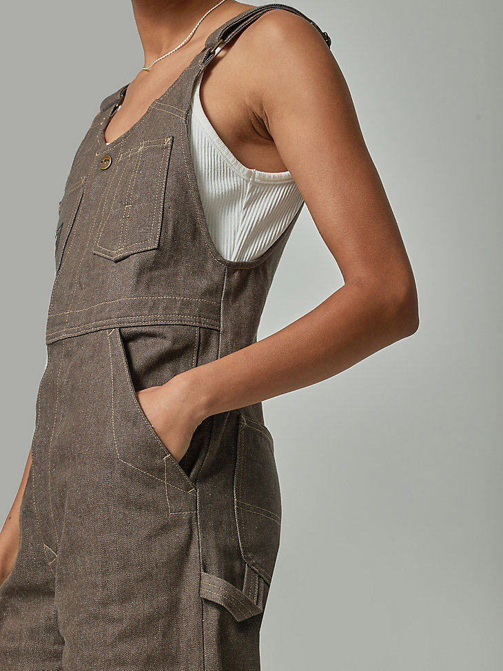Women's Lee® x The Brooklyn Circus® Whizit Zip Bib Overall in Brown Selvedge alternative view 4