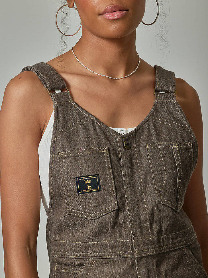 Women's Lee® x The Brooklyn Circus® Whizit Zip Bib Overall in Brown Selvedge alternative view 6
