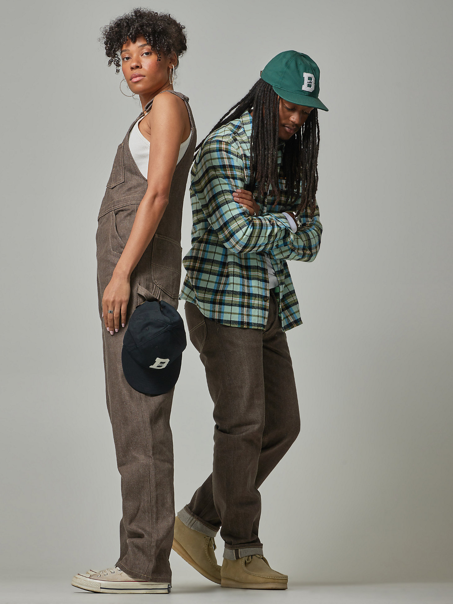 Women's Lee® x The Brooklyn Circus® Whizit Zip Bib Overall in Brown Selvedge alternative view 8