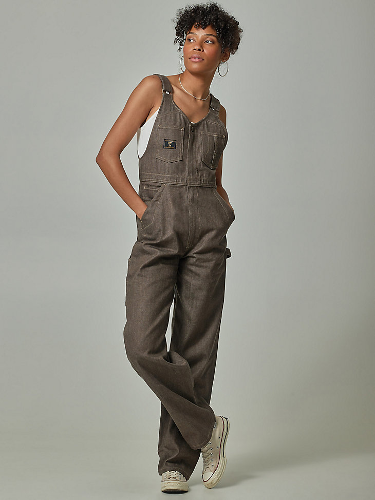 Women's Lee® x The Brooklyn Circus® Whizit Zip Bib Overall in Brown Selvedge main view