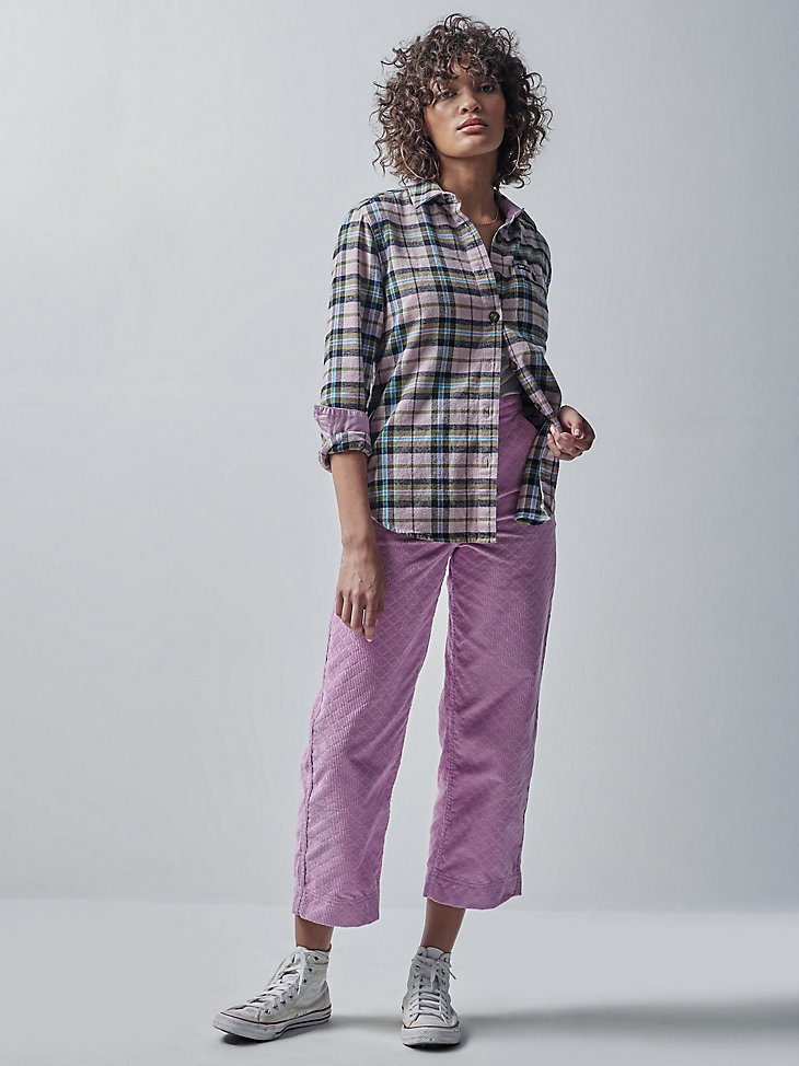 Women's Lee® x The Brooklyn Circus® Plaid Overshirt in Soft Misty Plaid main view
