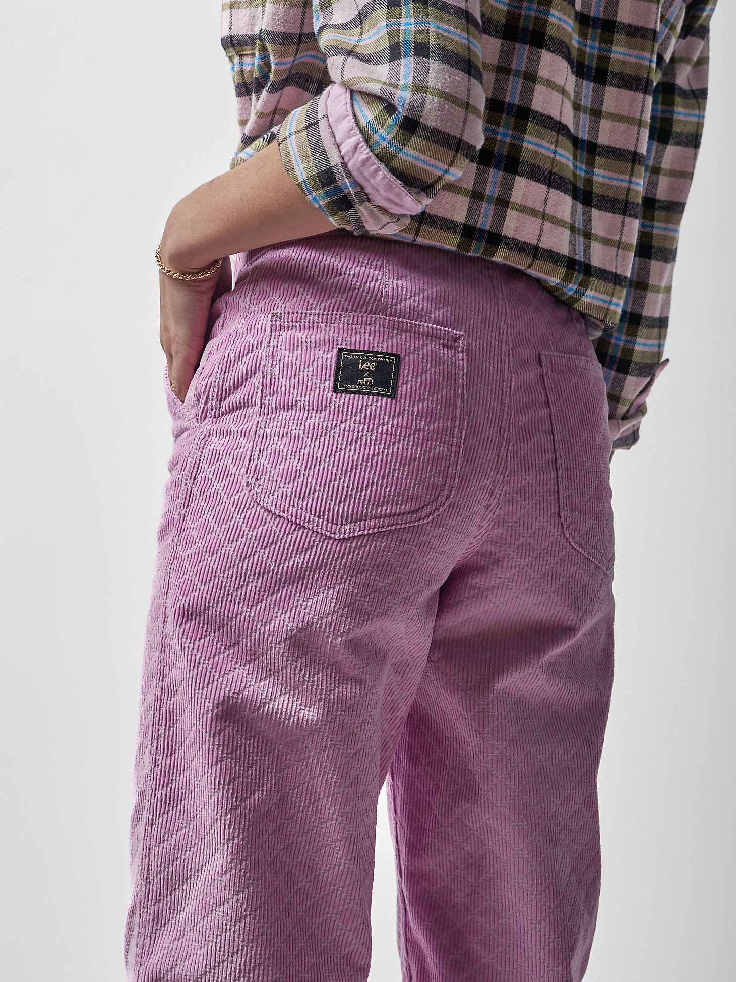 Women's Lee® x The Brooklyn Circus® Whizit Zip Corduroy Pant in Sugar Lilac alternative view 5