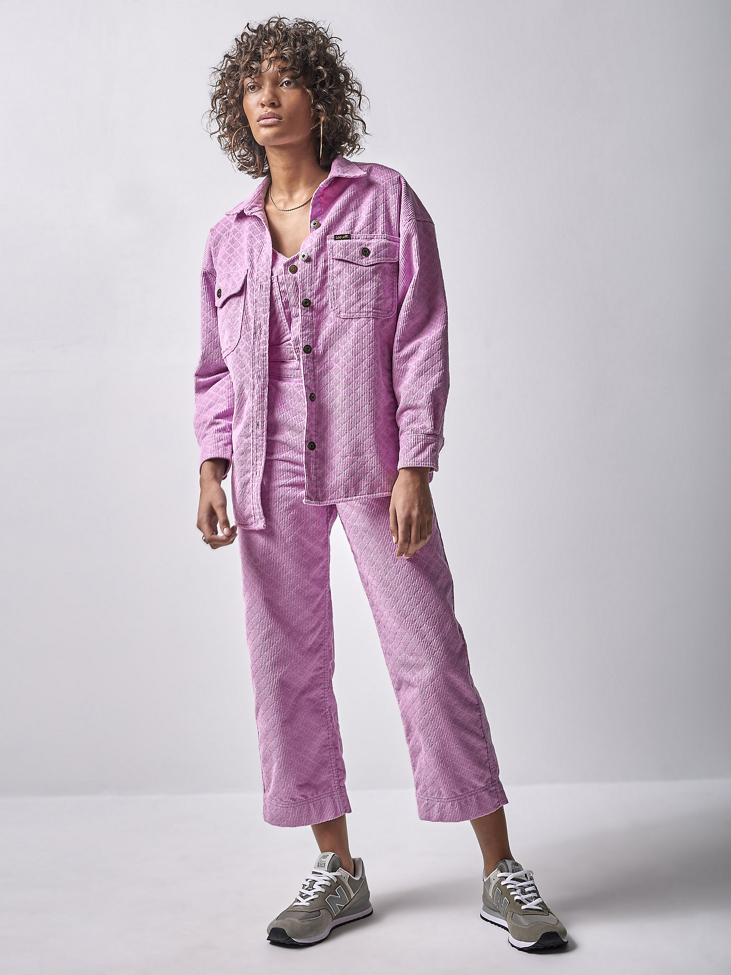 Women's Lee® x The Brooklyn Circus® Corduroy Overshirt in Sugar Lilac alternative view 6