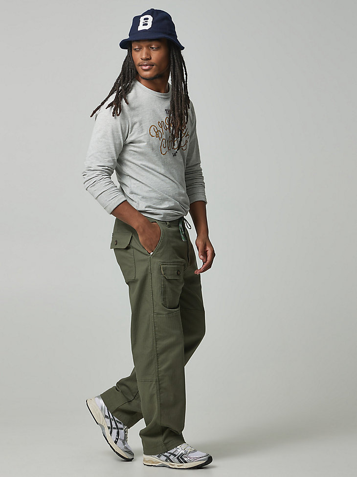 Men's Lee® x The Brooklyn Circus® Drawstring Supply Pant in Muted Olive alternative view 2