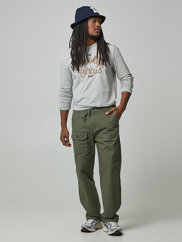 Men's Lee® x The Brooklyn Circus® Drawstring Supply Pant in Muted Olive main view