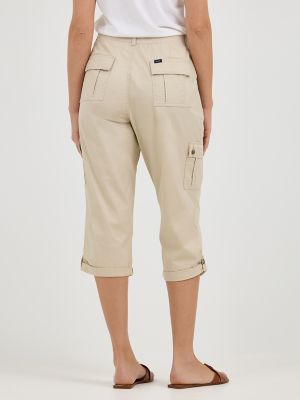 Women's Ultra Lux with Flex-to-Go Relaxed Cargo Capri in Pioneer Beige alternative view 2