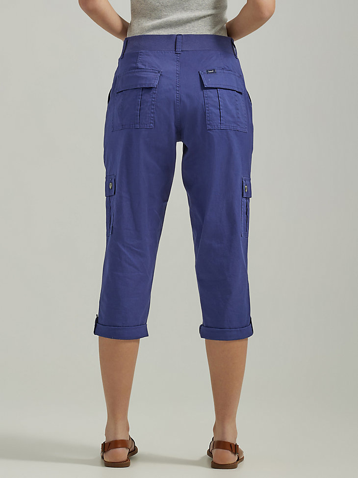 Women's Ultra Lux with Flex-to-Go Relaxed Cargo Capri in Medieval Blue alternative view