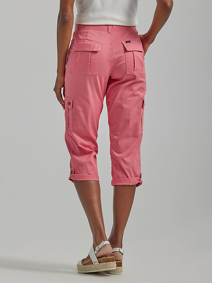 Women's Ultra Lux with Flex-to-Go Relaxed Cargo Capri in Lovat alternative view