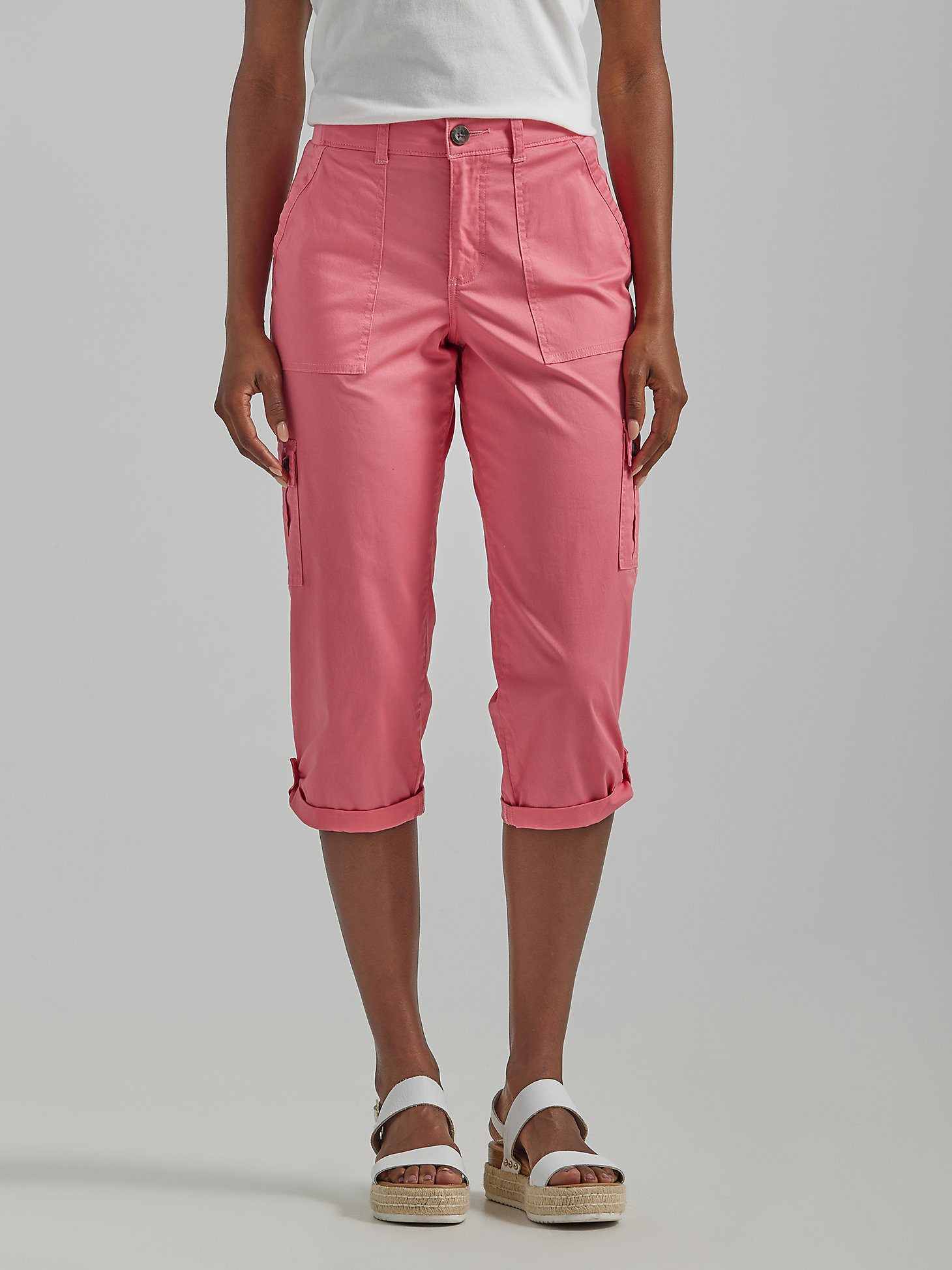 Women's Ultra Lux with Flex-to-Go Relaxed Cargo Capri in Lovat main view
