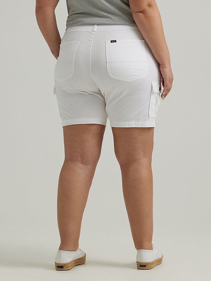 Women's Ultra Lux with Flex-to-Go Relaxed Cargo Bermuda (Plus) in White alternative view