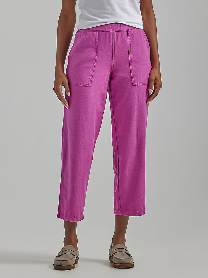 Women's Ultra Lux Pull-On Crop Pant in Grape Stain main view