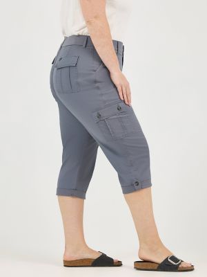 Women's Ultra Lux with Flex-To-Go Relaxed Cargo Capri (Plus) in Tech Grey alternative view 3