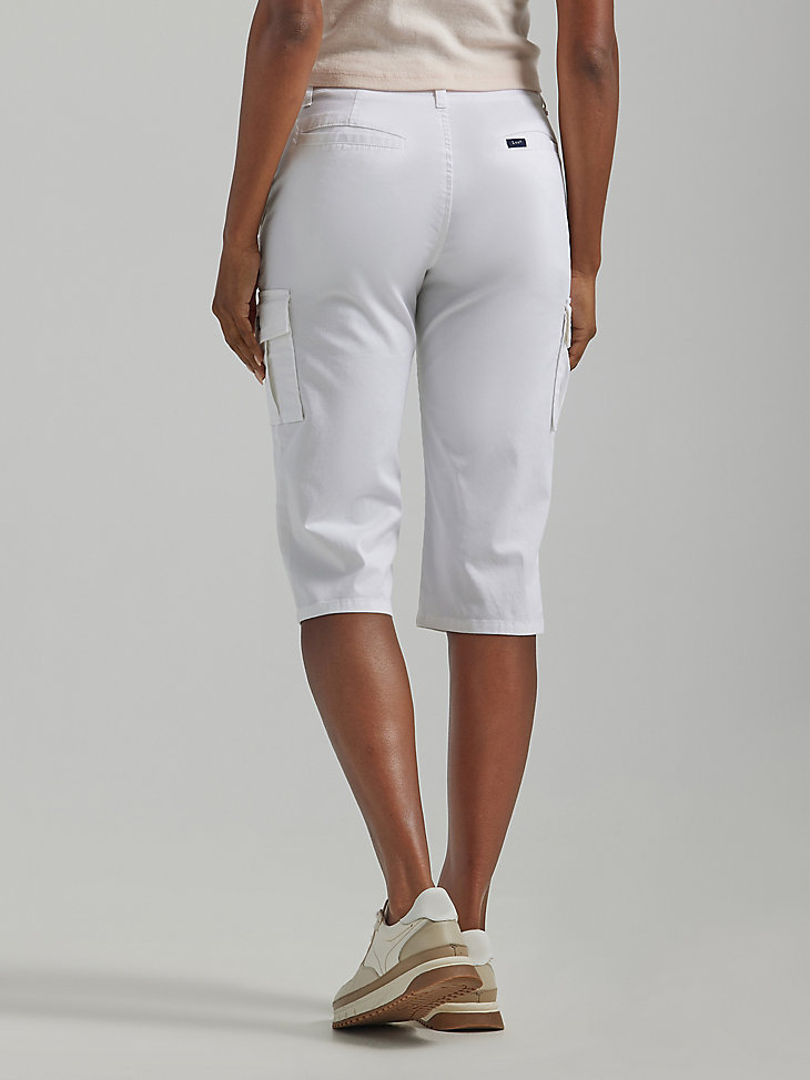 Women's Ultra Lux with Flex-to-Go Relaxed Cargo Skimmer (Petite) in White alternative view