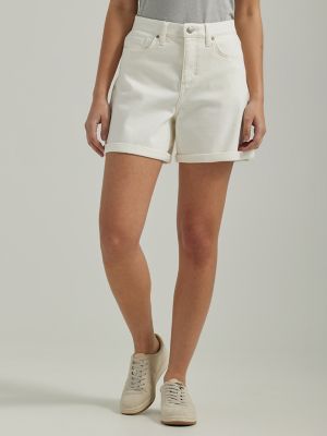 Womens Mom Shorts - White