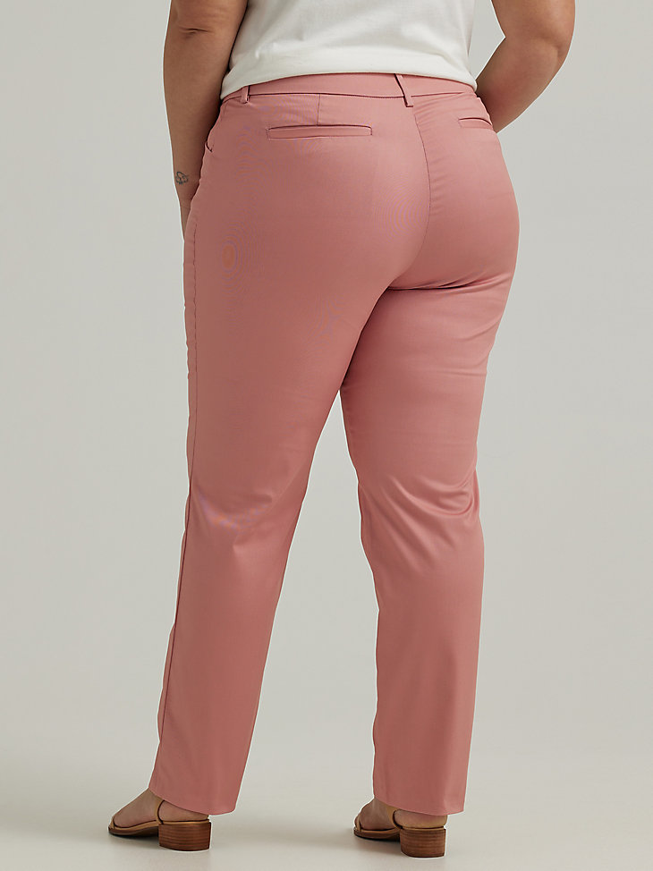Women's Wrinkle Free Relaxed Fit Straight Leg Pant (Plus) in Mallory Pink alternative view