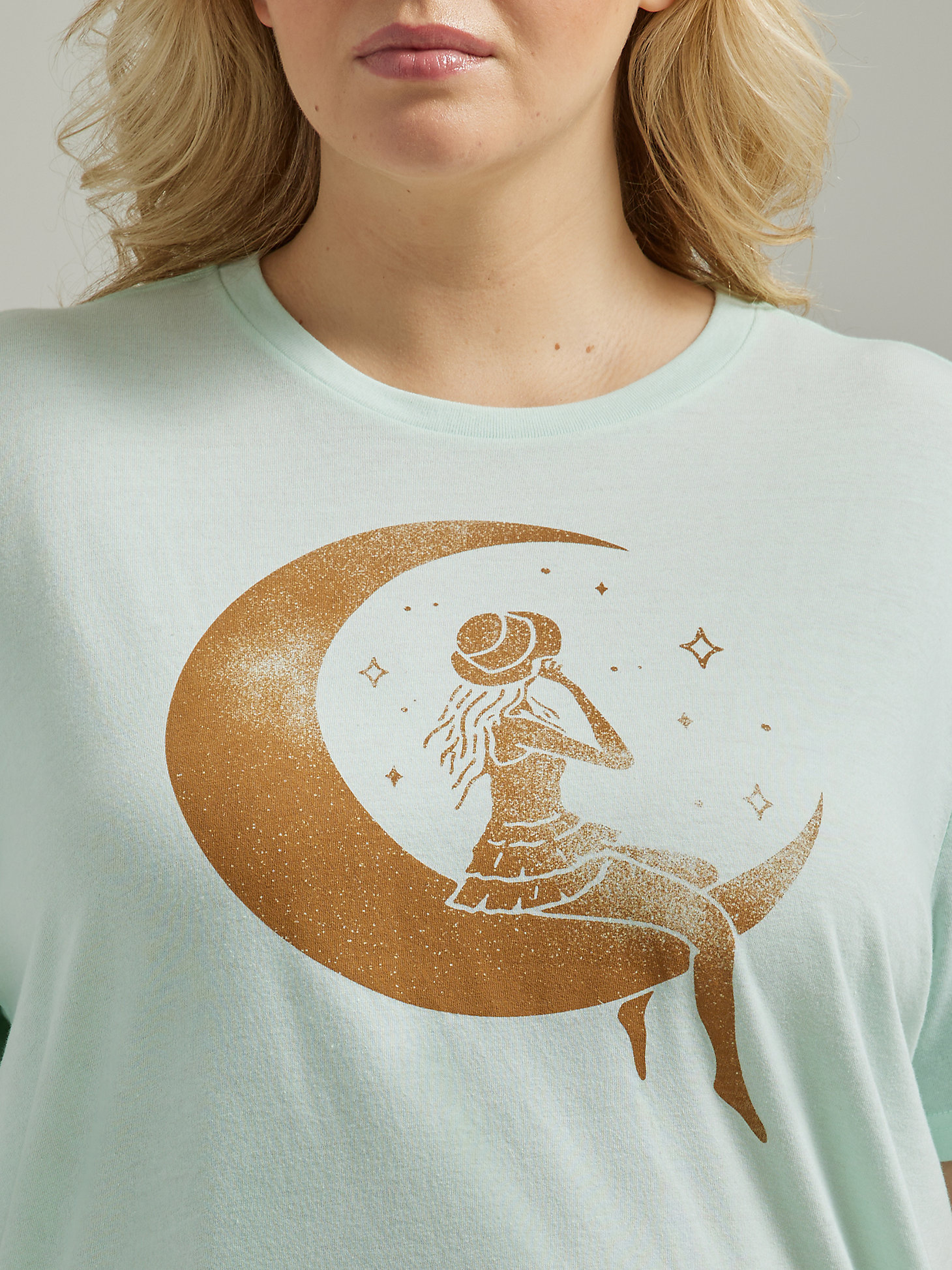 Women's Moon Lady Graphic Tee (Plus) in Seaglass alternative view 2