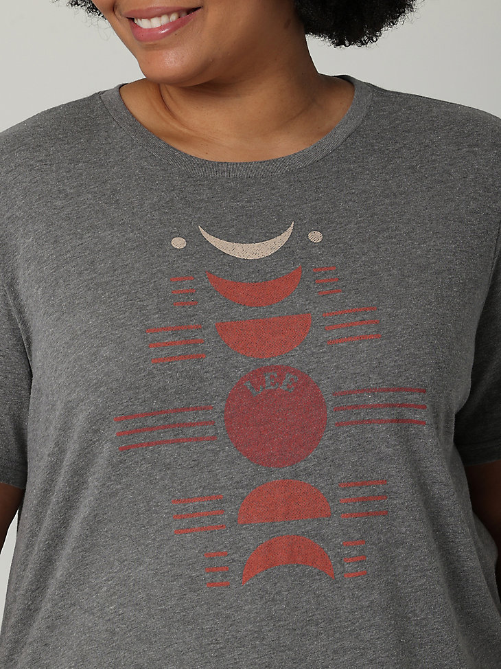Women's Moon Phases Graphic Tee (Plus) in Graphite alternative view 2
