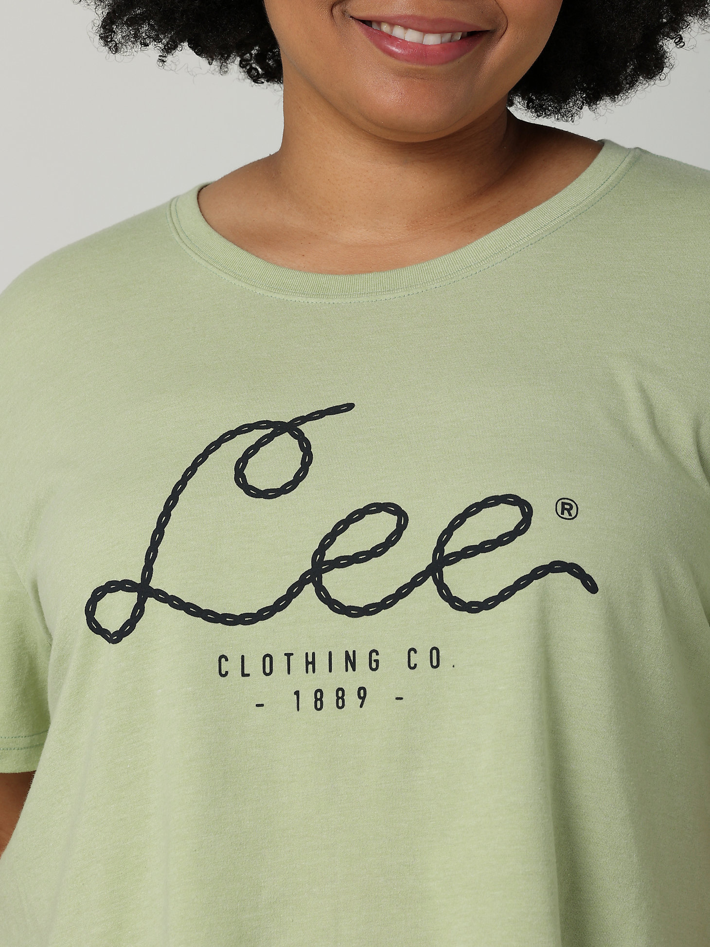 Women's Stitched Lee Boyfriend Crop Logo Tee (Plus) in Reseda alternative view 2