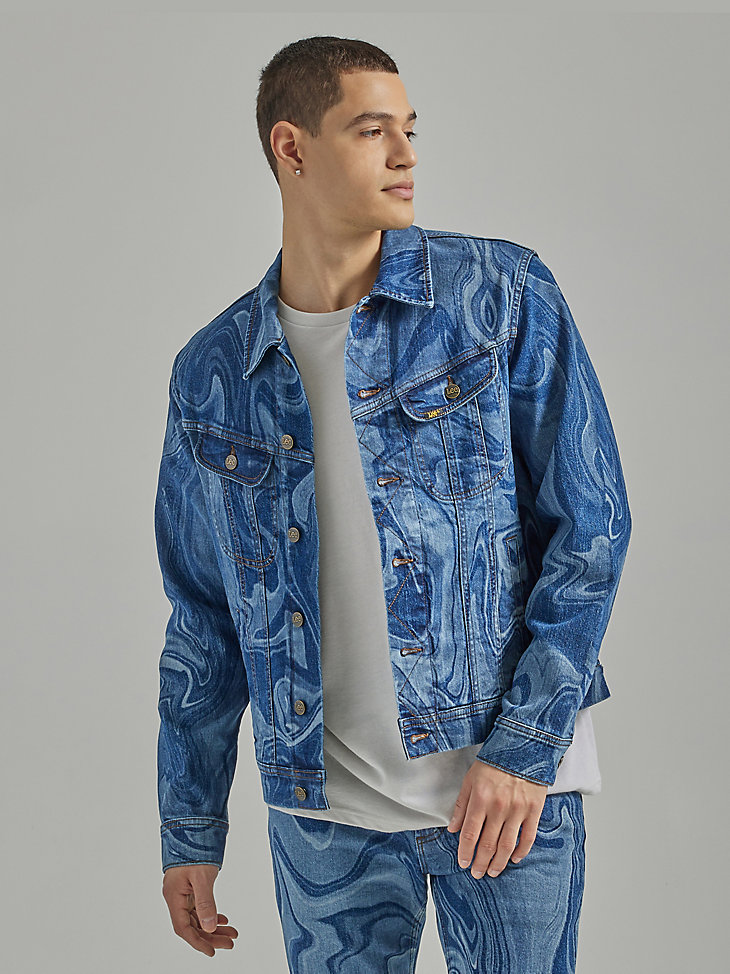 Men's Heritage Marbled Boxy Trucker Jacket in Marble alternative view 4