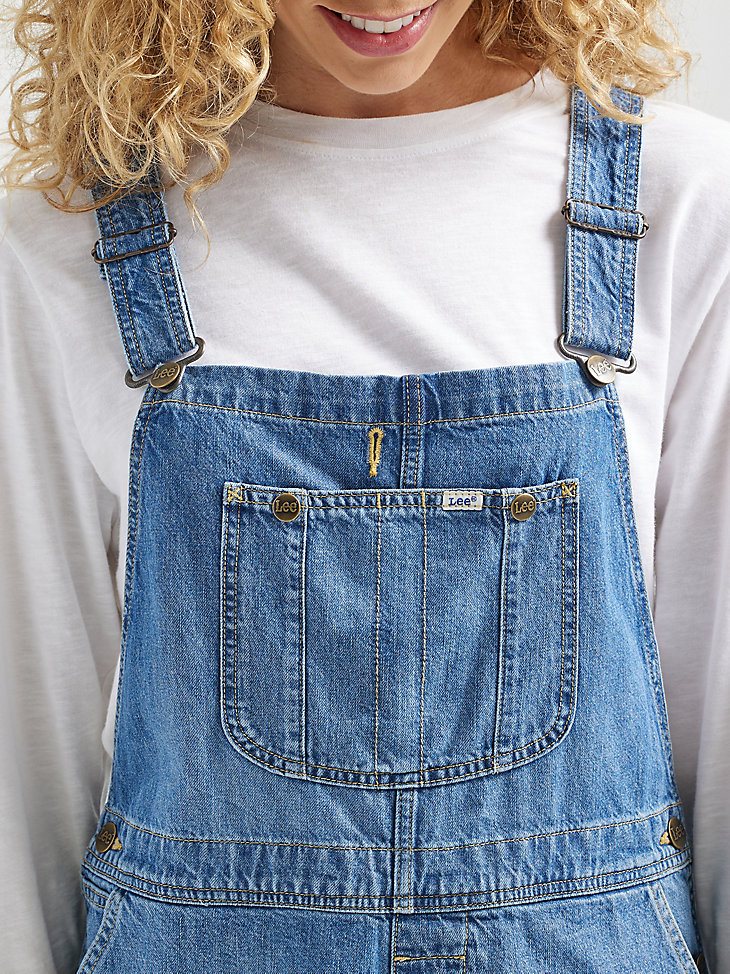 Women's Raw Cut Short Bib Overall in The Real Deal alternative view 3