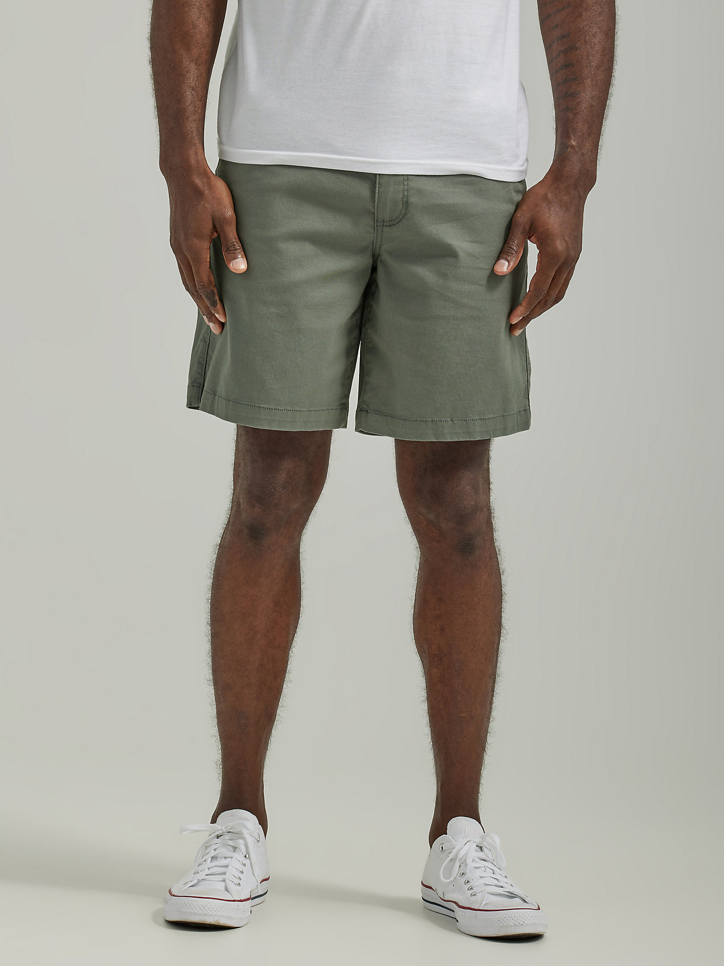Men's Flat Front Short in Fort Green main view