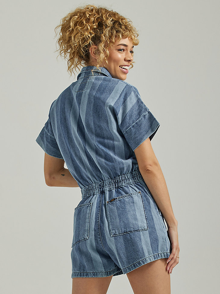 Women's Short Union-Alls® in Hits of Blue alternative view