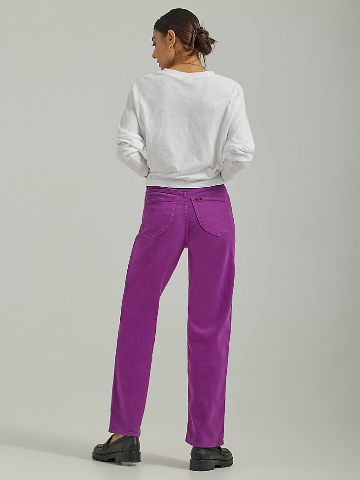 Women's High Rise Wide Leg Colored Ankle Jean in Disco Purple alternative view