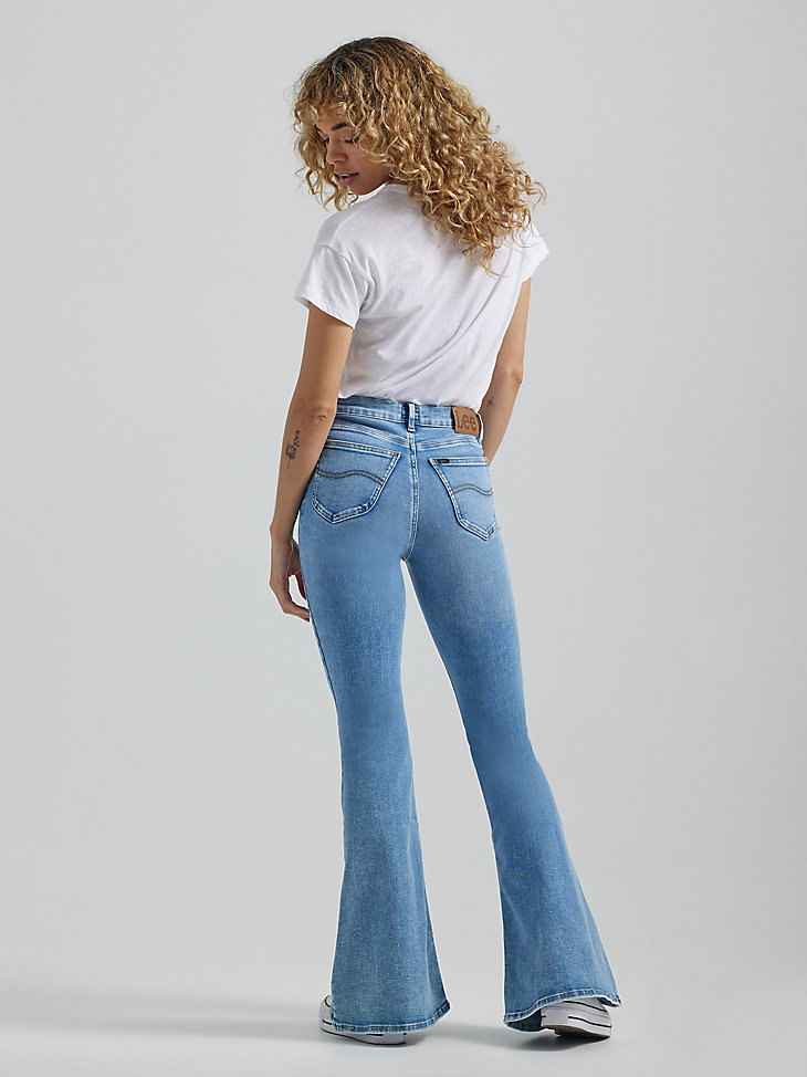 stortbui ding Laag Women's Vintage Modern High Rise Ever Fit Skinny Flare Jean
