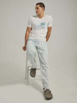 Blue jeans white sale stripe mens