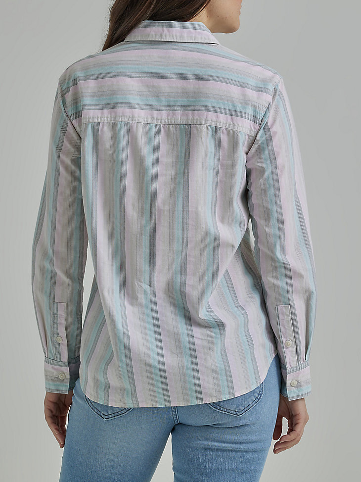 Women's Legendary All Purpose Stripe Button Down Shirt in Fort Green Stripe alternative view