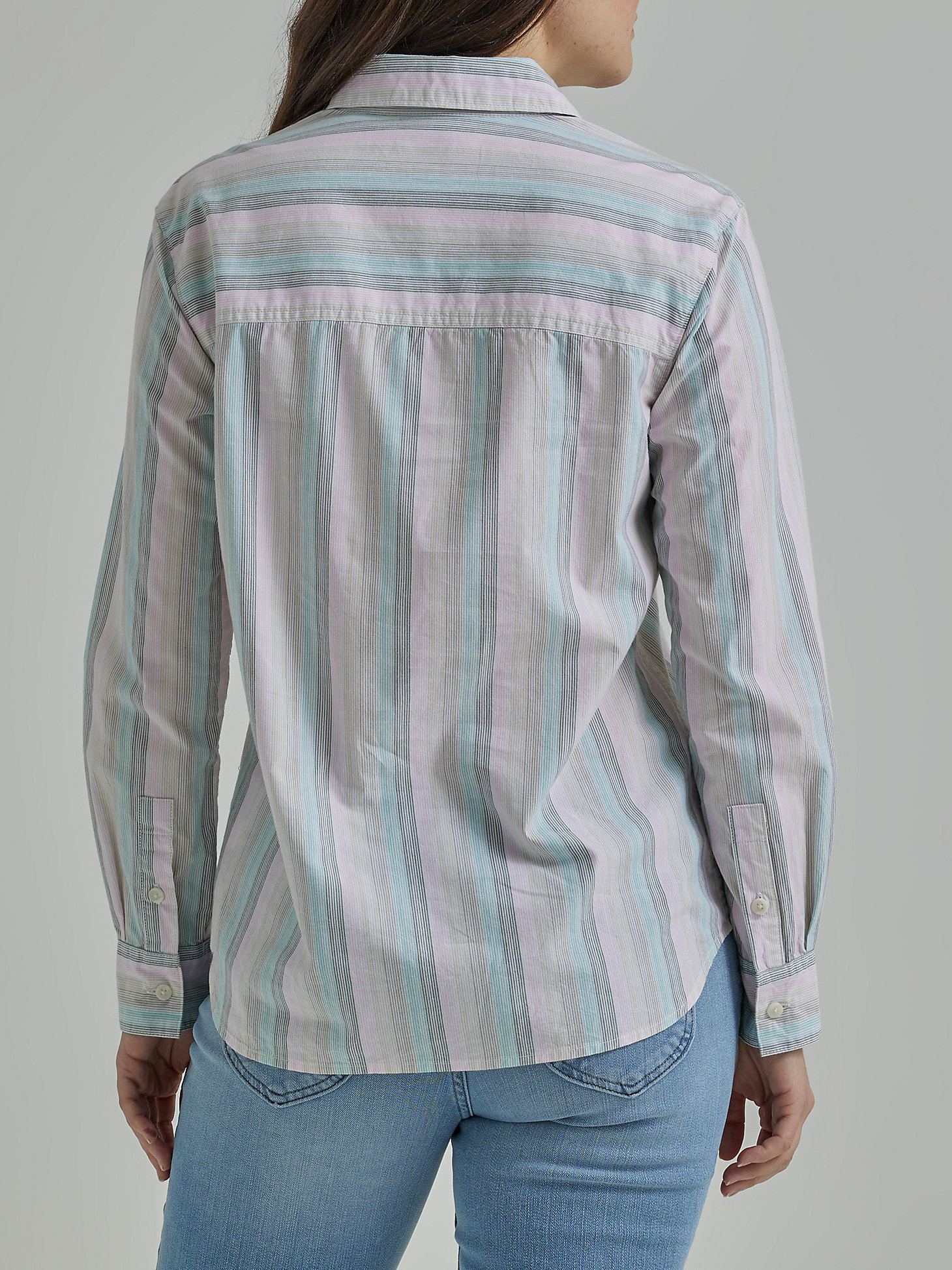 Women's Legendary All Purpose Stripe Button Down Shirt in Fort Green Stripe alternative view 1