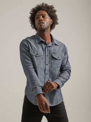 Jeans denim hot sale shirt mens