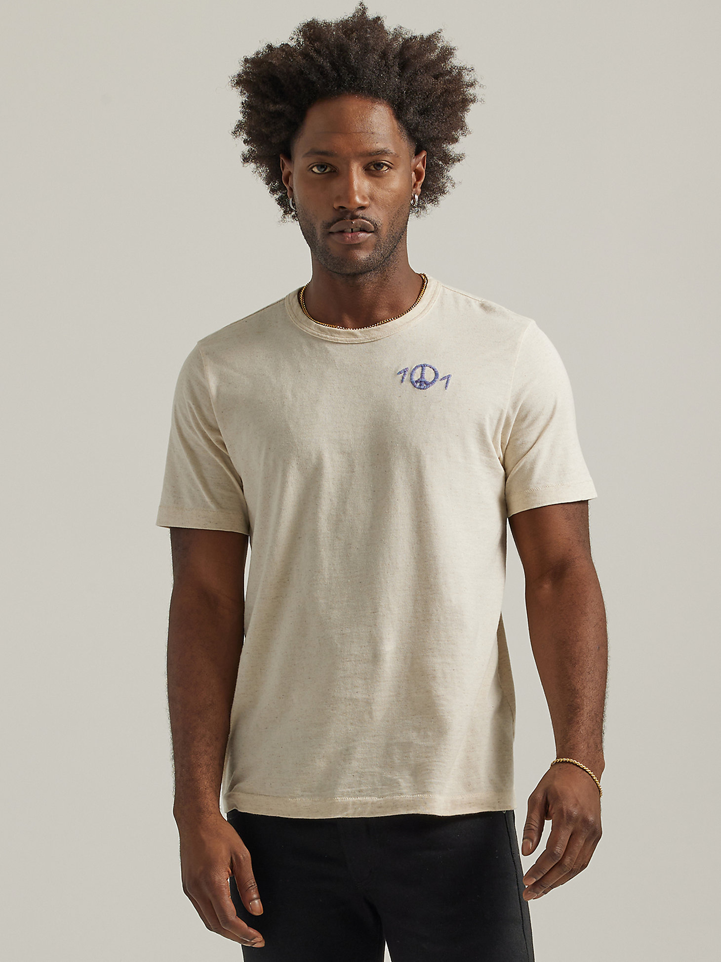 Men's 101 Peace Tee in Raw White main view