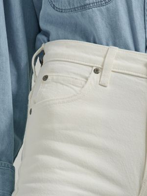 Relaxed-fit high-waist jeans - White