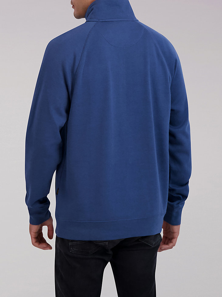 Men's Heavyweight Fleece Quarter Zip Sweater in Blue Denim alternative view