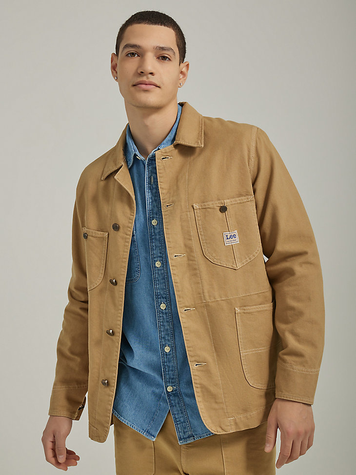 Men's Canvas Workwear Loco Jacket in Clay main view