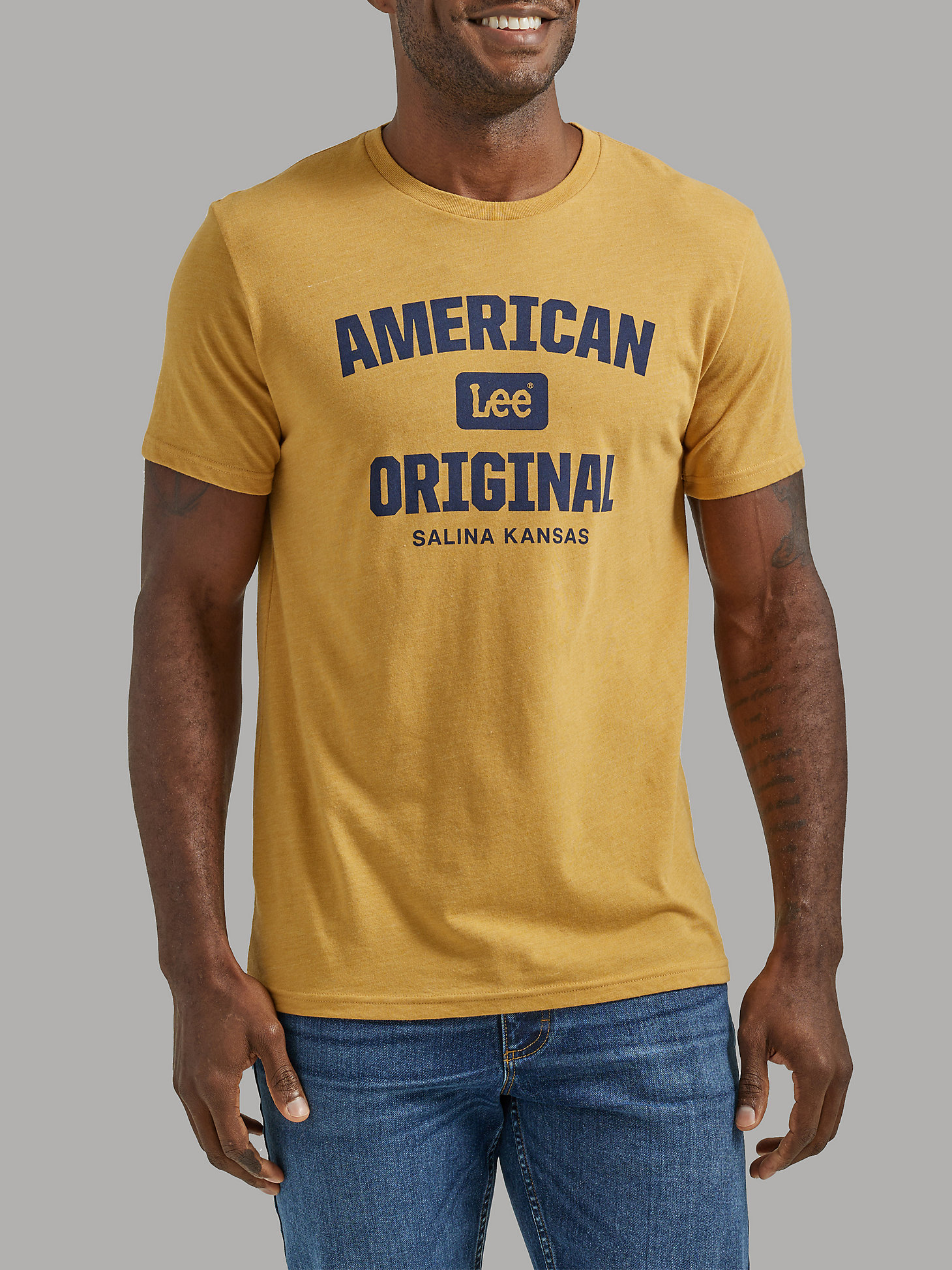 Men's American Original Graphic Tee in Pale Gold main view