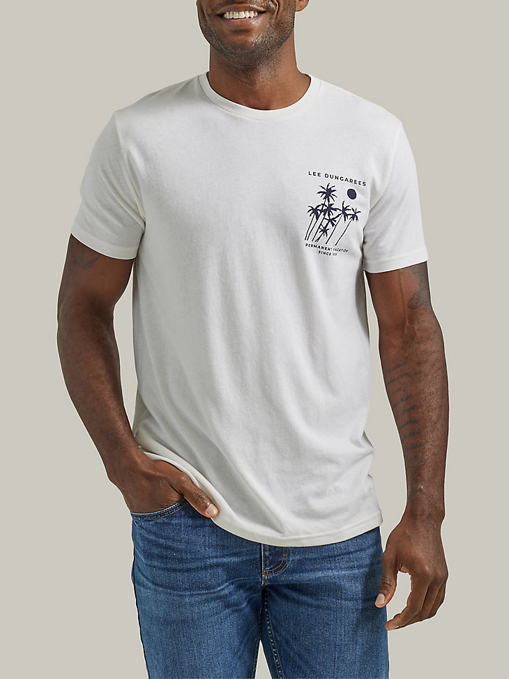 Men's Permanent Vacation Graphic Tee in Marshmallow main view