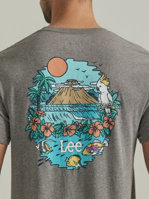 Men s Lee Tropical Graphic Tee in Graphite