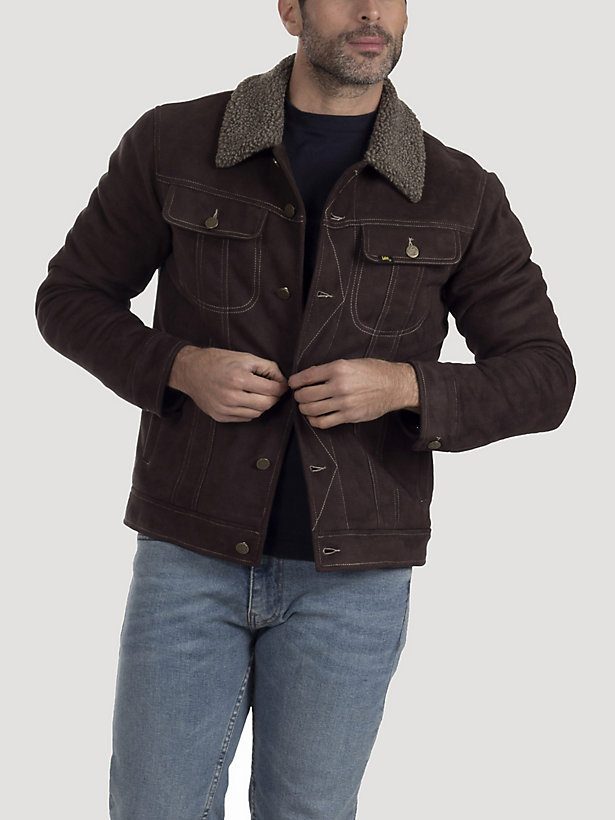 Men's Faux Leather Historic Vintage Sherpa Lined Jacket