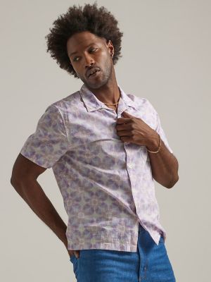 Abstract Floral Print Men's Resort Shirt