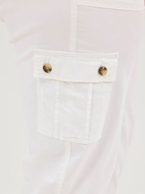 Women's Ultra Lux Comfort with Flex-To-Go Relaxed Fit Cargo Capri (Plus) in White alternative view 5