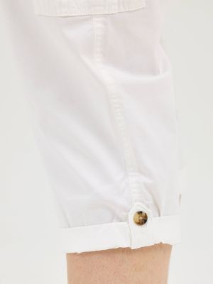 Women's Ultra Lux Comfort with Flex-To-Go Relaxed Fit Cargo Capri (Plus) in White alternative view 6