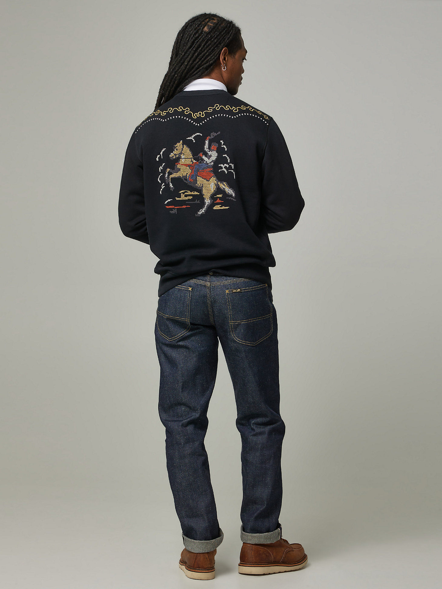 Lee® x The Brooklyn Circus® Cowboys Graphic Sweatshirt in Black alternative view 7