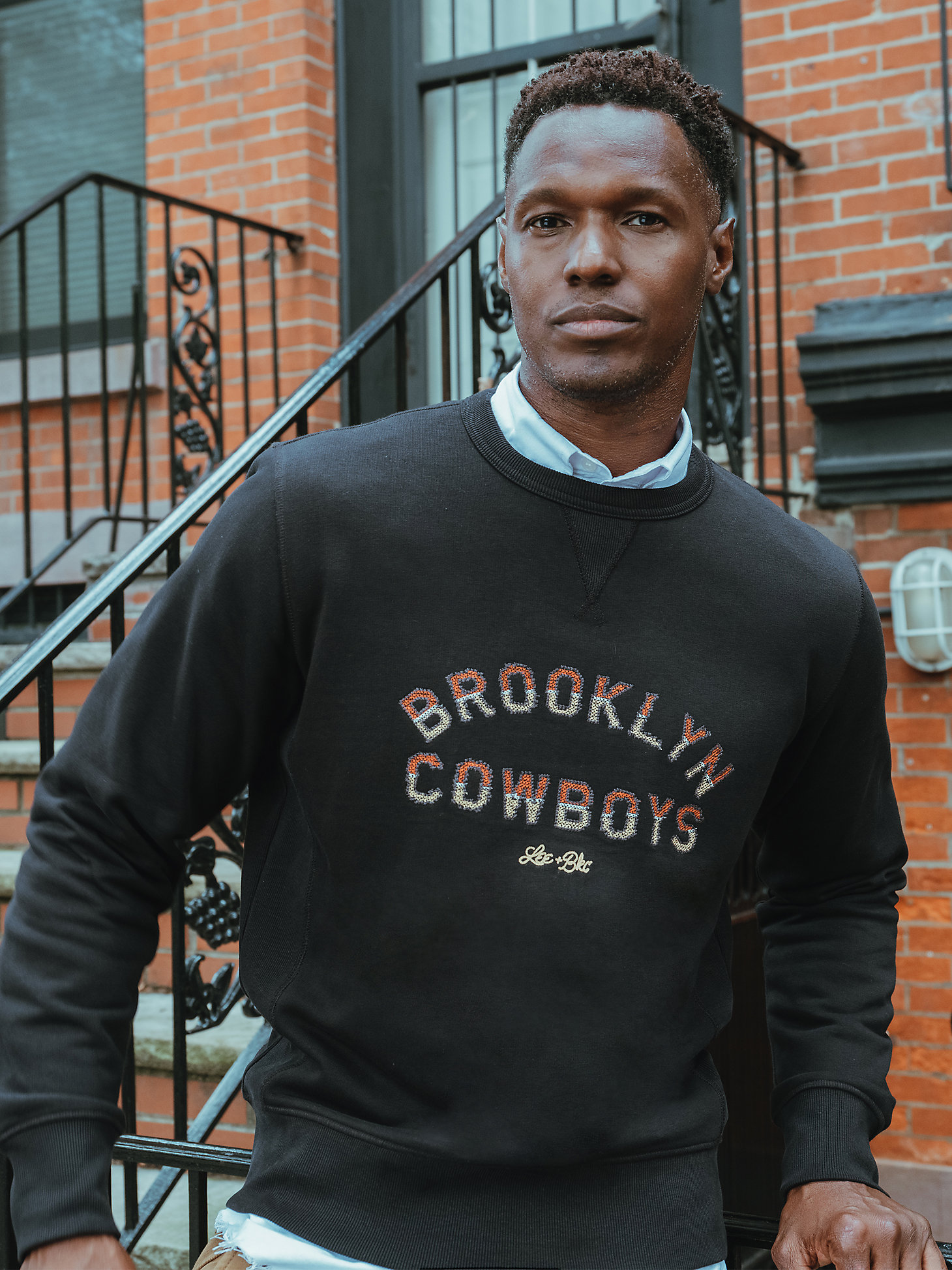 Lee® x The Brooklyn Circus® Cowboys Graphic Sweatshirt in Black main view
